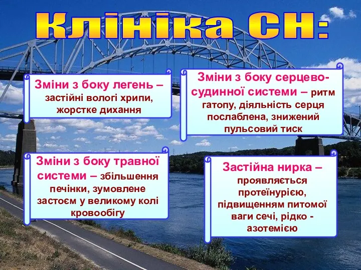 Клініка СН: Зміни з боку легень – застійні вологі хрипи,