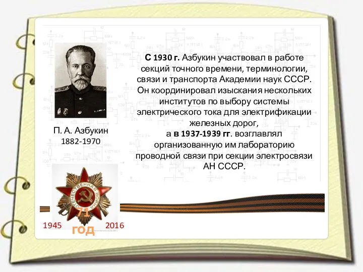 П. А. Азбукин 1882-1970 С 1930 г. Азбукин участвовал в