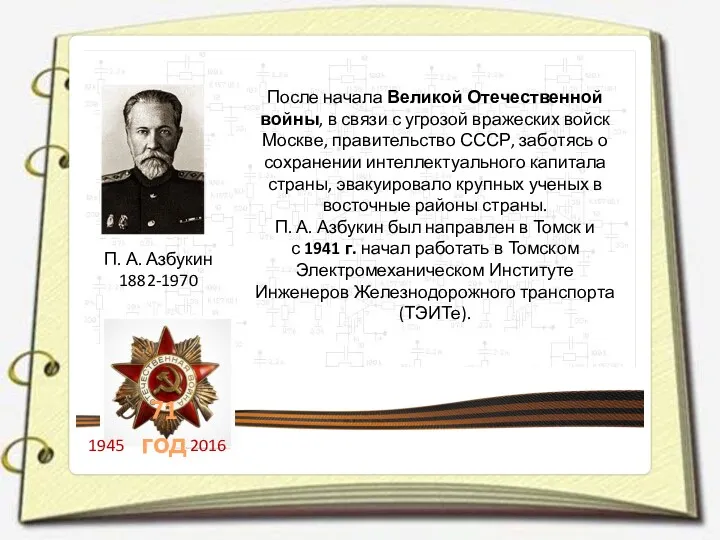 П. А. Азбукин 1882-1970 После начала Великой Отечественной войны, в