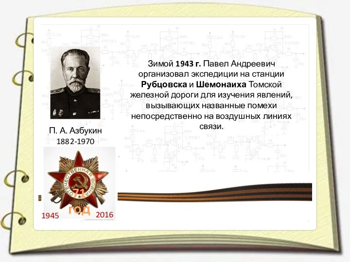 П. А. Азбукин 1882-1970 Зимой 1943 г. Павел Андреевич организовал