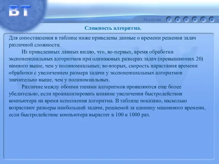 Для сопоставления в таблице ниже приведены данные о времени решения задач различной сложности.