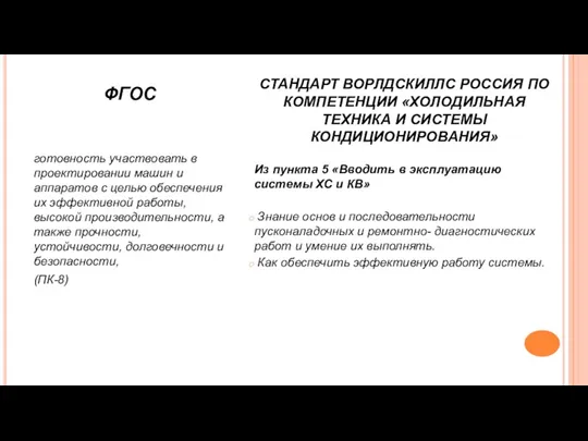 ФГОС готовность участвовать в проектировании машин и аппаратов с целью