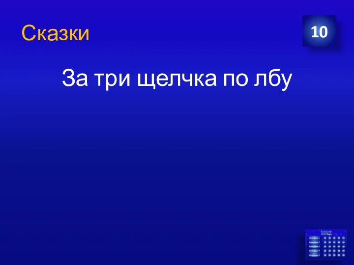 За три щелчка по лбу 10 Сказки