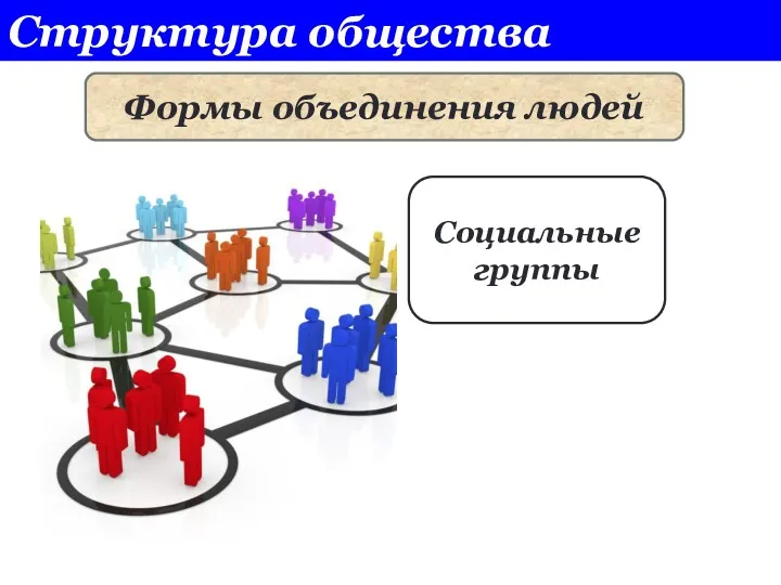 Структура общества Формы объединения людей Социальные группы