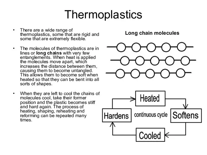 Thermoplastics There are a wide range of thermoplastics, some that