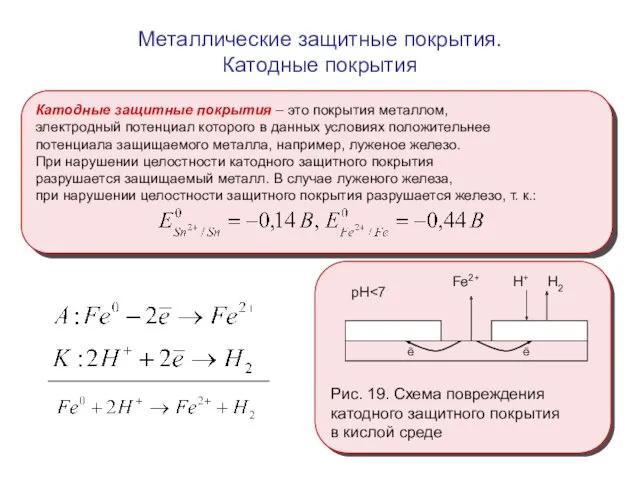 Металлические защитные покрытия. Катодные покрытия Катодные защитные покрытия – это