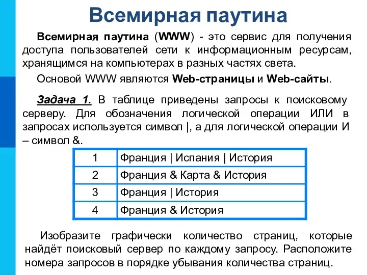 Всемирная паутина Всемирная паутина (WWW) - это сервис для получения