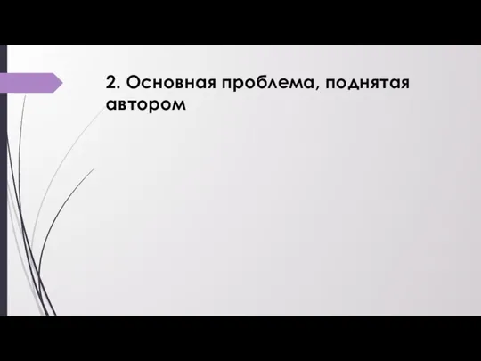 2. Основная проблема, поднятая автором