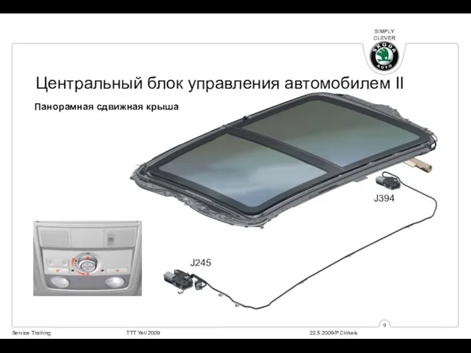 Центральный блок управления автомобилем II Панорамная сдвижная крыша J245 J394