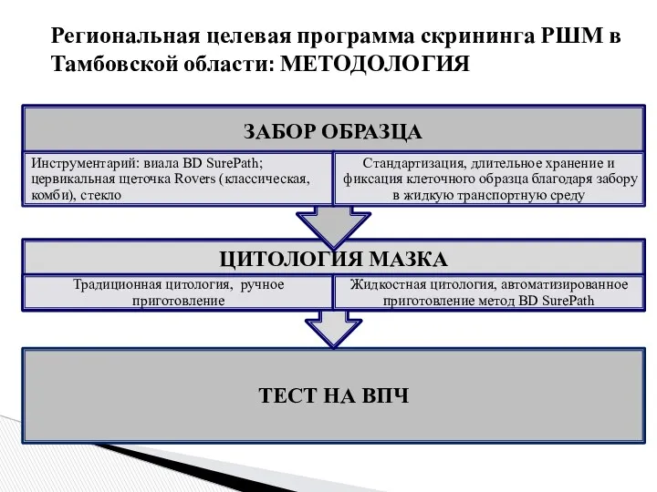 Региональная целевая программа скрининга РШМ в Тамбовской области: МЕТОДОЛОГИЯ