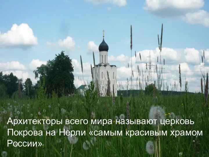 Архитекторы всего мира называют церковь Покрова на Нерли «самым красивым храмом России»