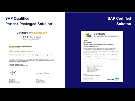 SAP Qualified Partner-Packaged Solution SAP Certified Solution