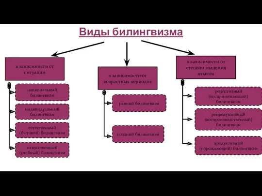 Виды билингвизма в зависимости от ситуации в зависимости от возрастных