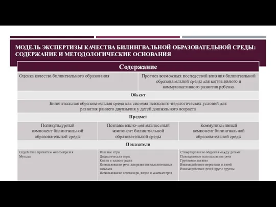 МОДЕЛЬ ЭКСПЕРТИЗЫ КАЧЕСТВА БИЛИНГВАЛЬНОЙ ОБРАЗОВАТЕЛЬНОЙ СРЕДЫ: СОДЕРЖАНИЕ И МЕТОДОЛОГИЧЕСКИЕ ОСНОВАНИЯ