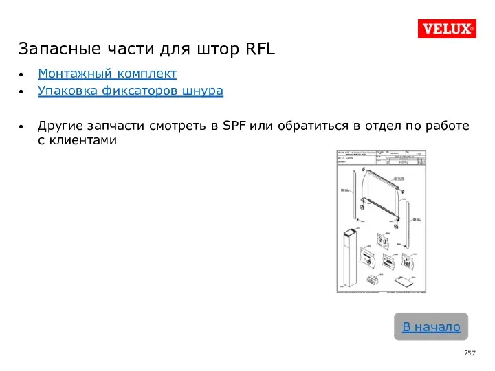 Монтажный комплект Упаковка фиксаторов шнура Другие запчасти смотреть в SPF