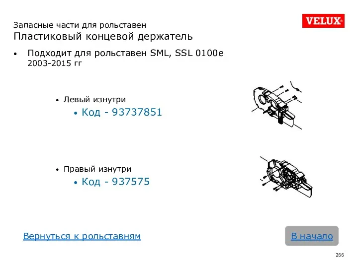 Запасные части для рольставен Пластиковый концевой держатель Подходит для рольставен