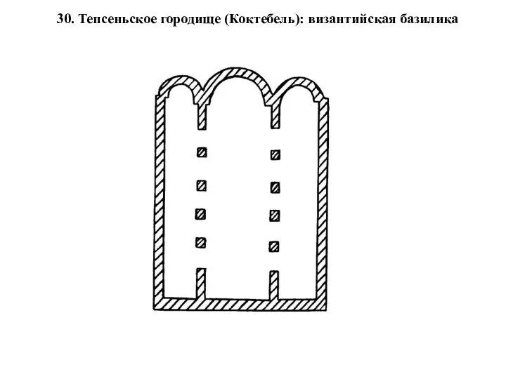 30. Тепсеньское городище (Коктебель): византийская базилика