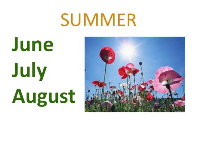 SUMMER June July August