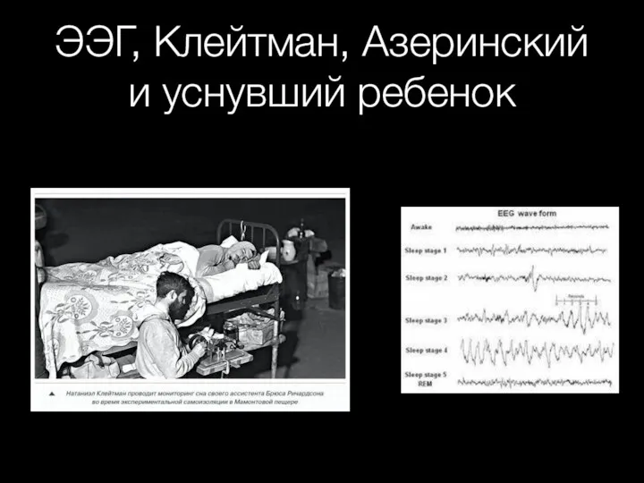 ЭЭГ, Клейтман, Азеринский и уснувший ребенок