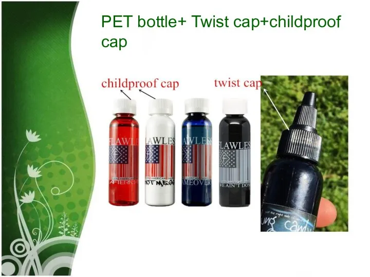 PET bottle+ Twist cap+childproof cap