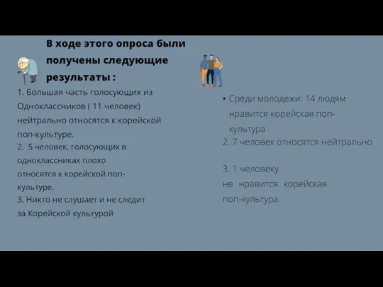 1. Большая часть голосующих из Одноклассников ( 11 человек) нейтрально