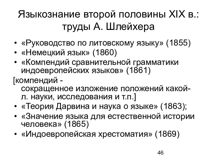 Языкознание второй половины XIX в.: труды А. Шлейхера «Руководство по литовскому языку» (1855)