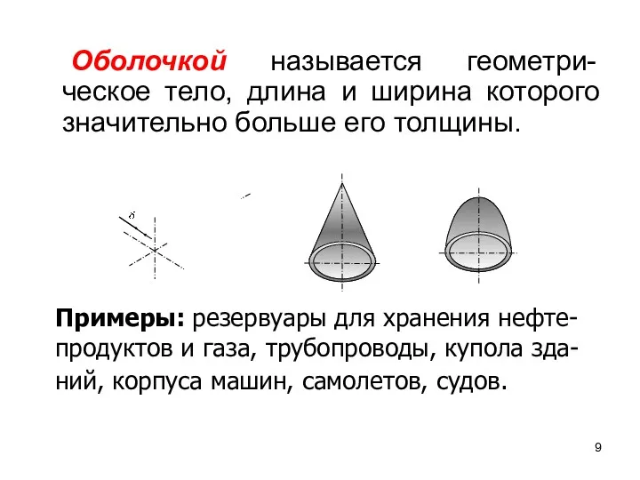 Оболочкой называется геометри-ческое тело, длина и ширина которого значительно больше