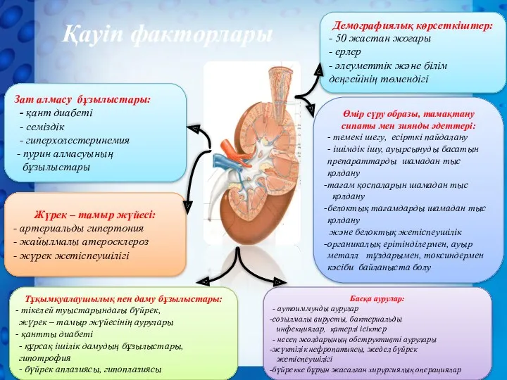 Демографиялық көрсеткіштер: - 50 жастан жоғары - ерлер - әлеуметтік