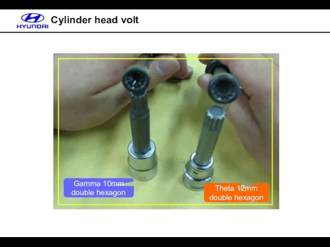 Cylinder head volt Theta 12mm double hexagon Gamma 10mm double hexagon