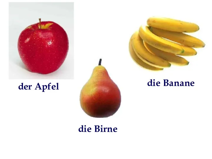 der Apfel die Birne die Banane