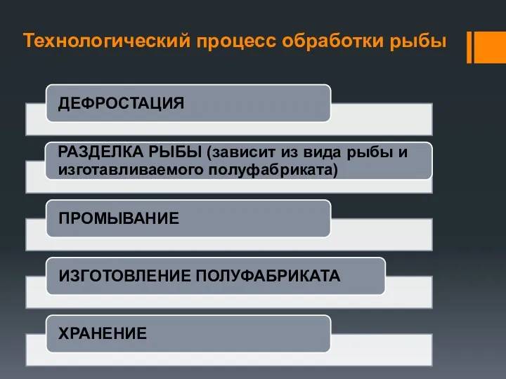 Технологический процесс обработки рыбы