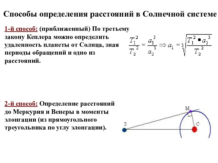 Способы определения расстояний в Солнечной системе 2-й способ: Определение расстояний