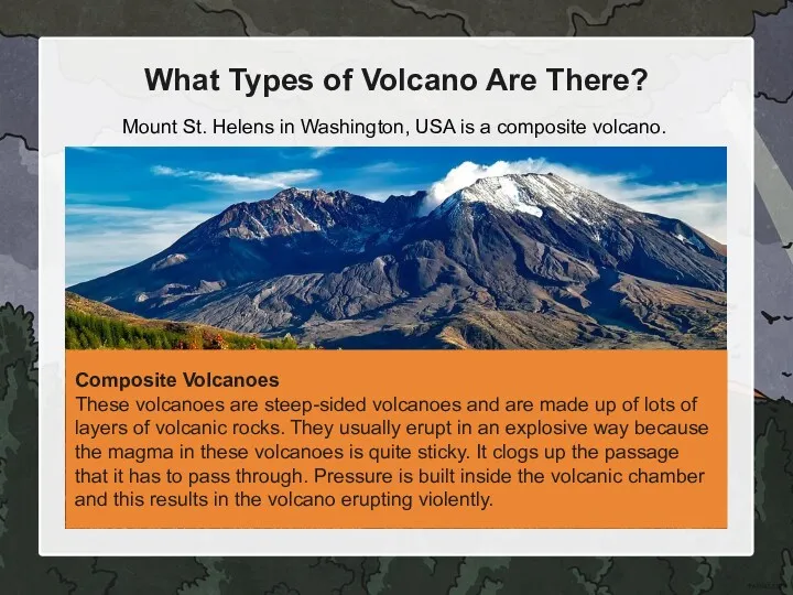 What Types of Volcano Are There? Composite Volcanoes These volcanoes