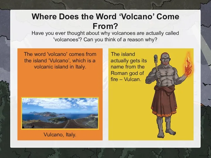 Have you ever thought about why volcanoes are actually called