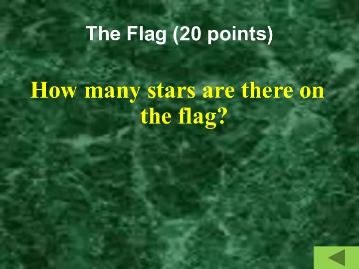 The Flag (20 points) How many stars are there on the flag?