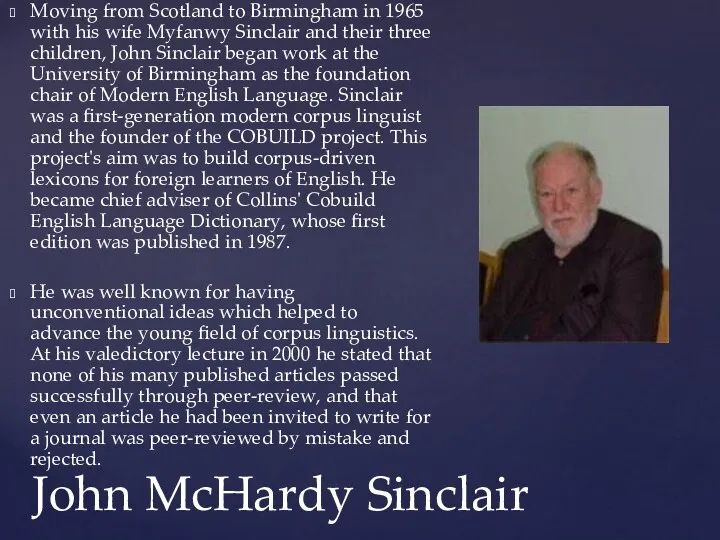 John McHardy Sinclair Moving from Scotland to Birmingham in 1965