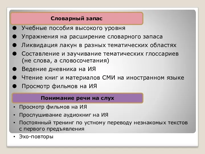 Словарный запас Учебные пособия высокого уровня Упражнения на расширение словарного