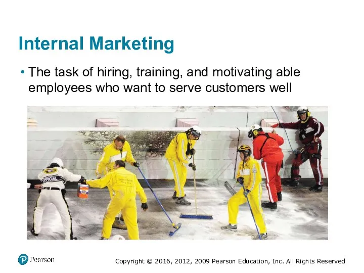 Internal Marketing The task of hiring, training, and motivating able