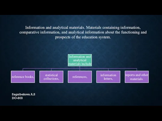 Information and analytical materials. Materials containing information, comparative information, and