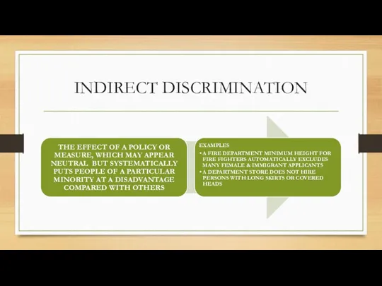 INDIRECT DISCRIMINATION