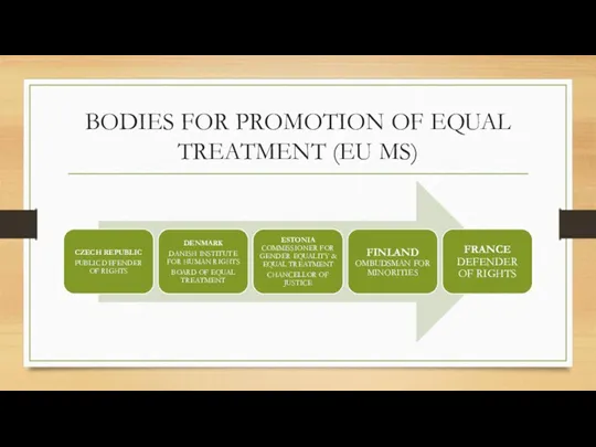 BODIES FOR PROMOTION OF EQUAL TREATMENT (EU MS)