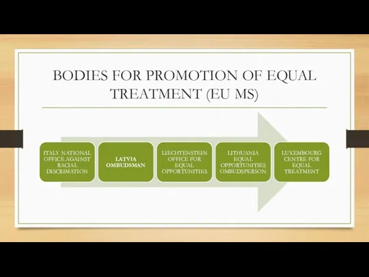 BODIES FOR PROMOTION OF EQUAL TREATMENT (EU MS)