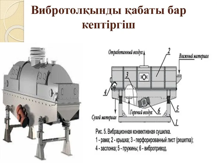 Вибротолқынды қабаты бар кептіргіш