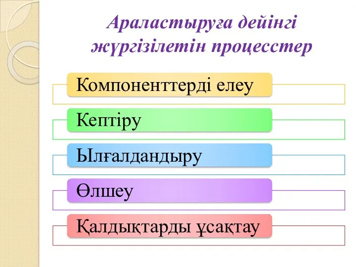 Араластыруға дейінгі жүргізілетін процесстер