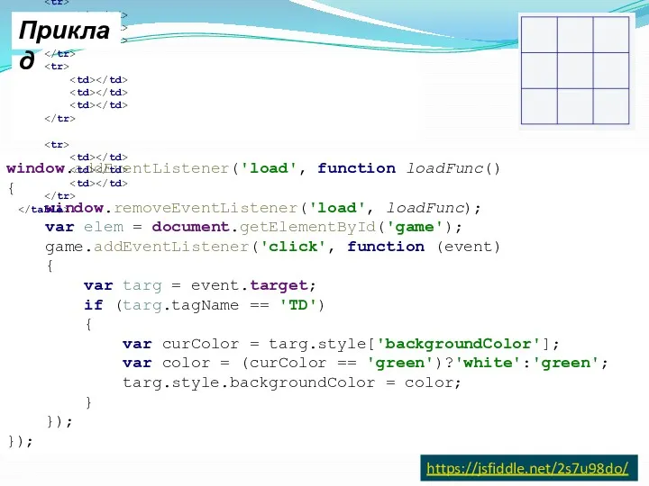 https://jsfiddle.net/2s7u98do/ window.addEventListener('load', function loadFunc() { window.removeEventListener('load', loadFunc); var elem =