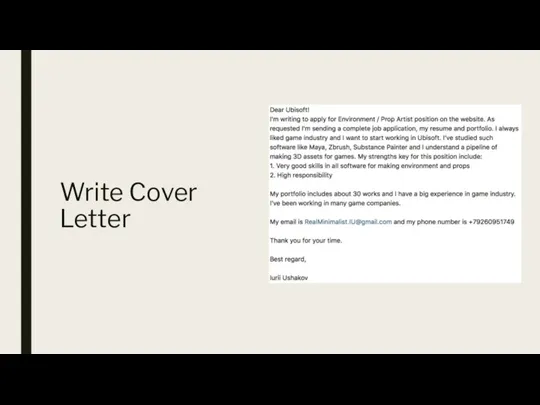 Write Cover Letter