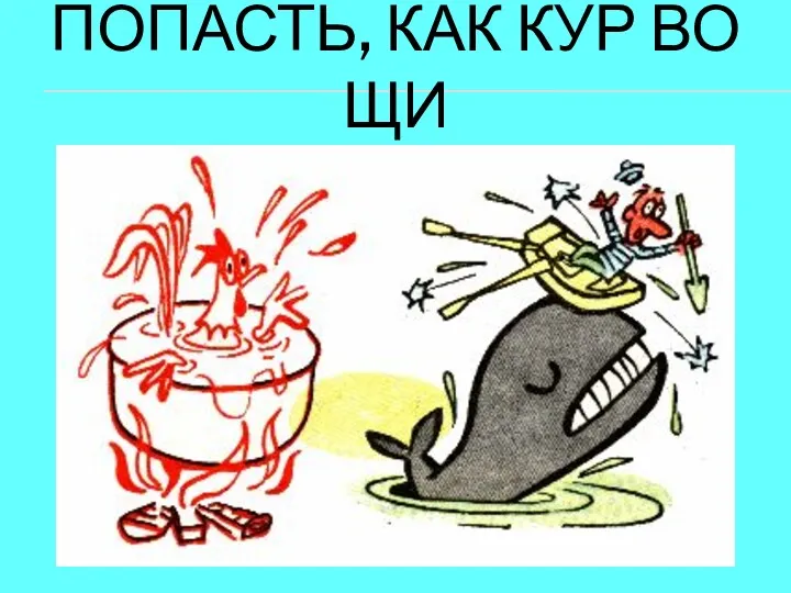 ПОПАСТЬ, КАК КУР ВО ЩИ