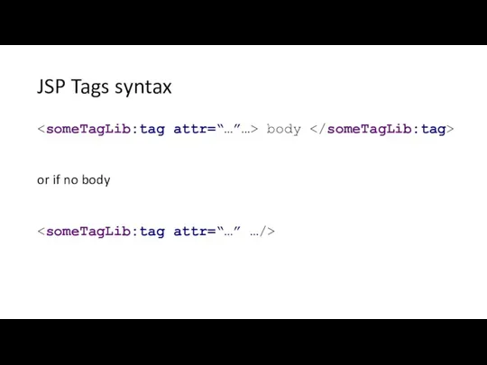 JSP Tags syntax body or if no body