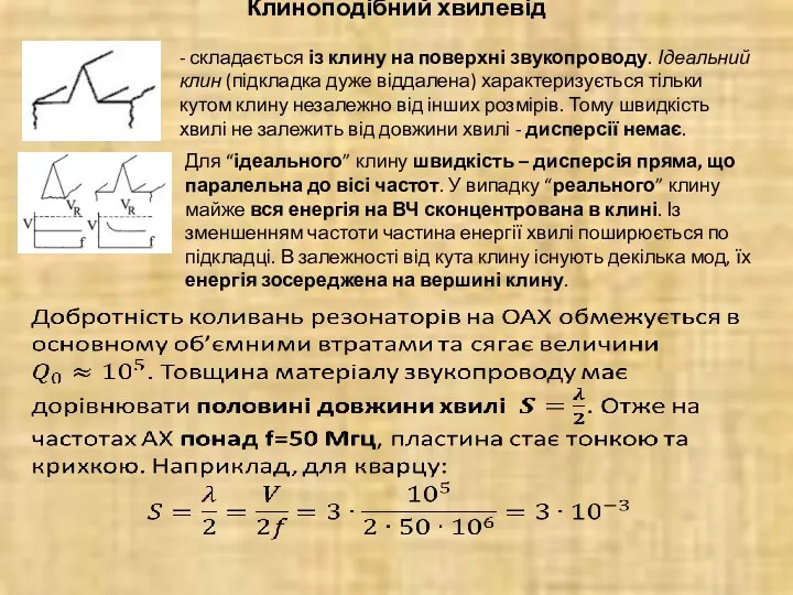 Клиноподібний хвилевід - складається із клину на поверхні звукопроводу. Ідеальний