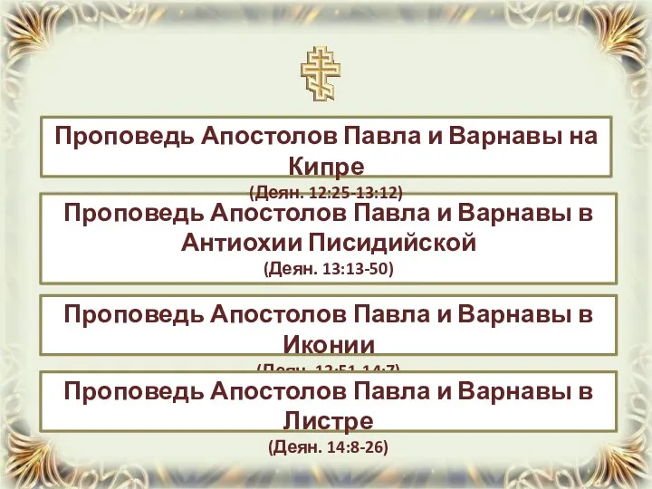 Проповедь Апостолов Павла и Варнавы в Антиохии Писидийской (Деян. 13:13-50)